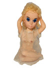 Vintage 60s Sexy Pin Up Girl  Hard Rubber Doll   Am Radio With Red Knobs   Works
