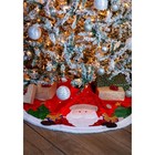 Kurt Adler Christmas Tree Skirt With Santa Design  Red  48in