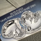 Vintage Godinger Silver Plated Grape Design Double Heart Dish