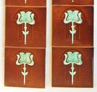 Set 10 Antique Art Nouveau   Mission Tulip Fireplace Tiles Full Original Set