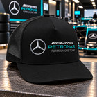 Mercedes Amg Petronas F1 Racing Embroidered Trucker Hat Black Mesh Cap