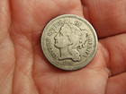 1868 Three Cent Nickel Piece 3c Ungraded Circulated 158 Years Old Free Shipping