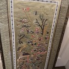 Vintage Antique Chinese Embroidered Silk Panel Framed Oriental Wall Art