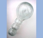 Antique Victorian Hand Blown Glass Sock Darner Blue Tint Thick Bottle