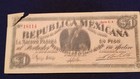 1914 Double Struck Ink Error Mexicano Peso Mexico Republica Scarce Variety