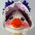 Vintage 1982 Annalee Duck Goose Holds Easter Basket W Pink   Blue Eggs Large 15 