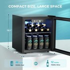 Mini Beverage Fridge Glass Door Led Cooler With Adjustable Shelves For Home Bar
