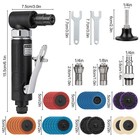 38pcs Right Angle Air Die Grinder Kit 90   W  2  Sanding Discs 1 4  1 8  Collets