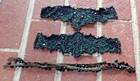 2 Antique vintage Black Victorian Beaded  Applique Pieces   68 Beads