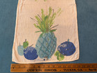 Vtg 1960s Vera Neumann Linen Tea Towel Pineapple   Fruit Original Owner Midcent