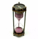 Nautical Vintage Maritime Brass Hourglass Antique Both Side Compass Sand Timer