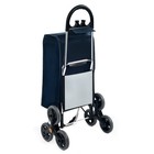 Folding Stair Climbing Shopping Cart Hand Truck W removable Bag   Handle Navy