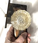 Antique Vtg Art Deco Glass Door Knob Set With Plates   Mortise Lock