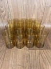 Set Of 12 Vintage Libbey Bolero Amber gold Tumbler Glasses 12oz 1973