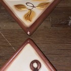 Vintage Lefton Ceramic  Wall Decor Diamond Shape 3 Pieces 3003 Mcm Brown
