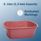 5l Plastic Wash Basin Set - Rectangular Tub For Medical Use And Liquid Transport