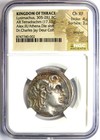 Thrace Lysimachus Ar Tetradrachm Lysimachos Coin 305-281 Bc  Certified Ngc Ch Xf