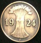 Weimar Republic 1 Reichspfennig  1924   1936  Coin     A Piece Of German History