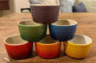 Le Creuset Stoneware Rainbow Multicolor Set Of 6 3 5oz Mini Ramekins New Nib