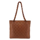 Chanel Matelasse Chain Shoulder Bag Lamb Skin Brown Gold Cc Auth Ba6859