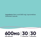 Nutricost Boric Acid 600mg  30 Capsules - Vaginal Suppository - Non-gmo - For Wo