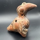 Pre Columbian Style Clay Pottery Ocarina Whistle Bird Female Form 4 