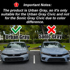 Yofer Urban Gray Pearl 2 Tone Front Bumper Lip Splitter For 2025  Honda Civic