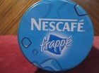 Nestle Nescafe Frappe Advertisign Vintage Straw Storage Cylinder Tin Box Nescaf  