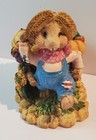 Vintage Bloom Rite Resin Groundhog Mole Mouse Fall Harvest Planter For 2  Pot