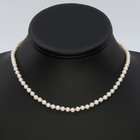 Vintage Cultured Pearl Necklace 14k Gold Clasp Hand Knotted Bridal 1960s