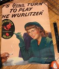 Vintage Poster -it s Your Turn To Play The Wurlitzer -unique Design On Back Look