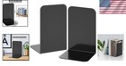 8-inch Black Metal Bookends - Durable Organizers For Home  Office  And School