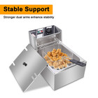 2500w 6l Commercial Electric Deep Fryer Restaurant Stainless Steel 10 5qt W lid