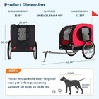 Dog Bicycle Trailer portable Foldable Pet Carrier With Weatherproof Cover  Red