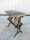 Vtg 1930 s Hand Forged Wrought Iron Spanish Revival Side Table Gilt Plant Stand
