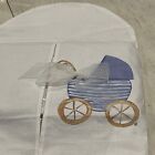 Baby Diaper Stacker holder Handmade White Blue Carriage Sturdy Bottom new