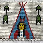 Vtg Hand Beaded Deer Skin Leather Native American Coin Purse Chief Teepee Arrow