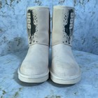 Ugg Classic Short Ii Women s Size 6 Shoes Beige Fur Lined Splatter Comfort Boots
