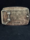 Vintage American Eagle Belt Buckle Silver Tone Patriot Biker Metal Black 3 5 