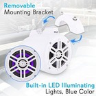 2x Pyle Plmrlewb47wb 4  300w Bluetooth Boat Rgb Led White Wakeboard Speakers
