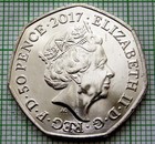 Great Britain 2017 50 Pence  Mr  Jeremy Fisher  Beatrix Potter Tales Series  Unc