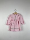 Vintage 90s Pink Lace Ruffle Floral Dress Baby Girl 24m