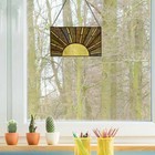 Golden Sunrise sunset Multicolored Stained Glass Window Panel