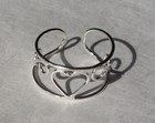 Sterling Silver 925 Toe Ring Filigree Heart Cuff Adjustable