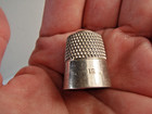 Vintage Sterling Silver Honeycomb Sewing Thimble Or Dimpled Top Pattern Size 12