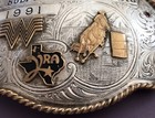 Vtg Gist Sterling Silver 1991 Tyra Youth Rodeo Tx Figure 8   s Trophy Belt Buckle
