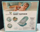 Summer Infant Deluxe Baby Bather Folding Bath Sling Teal Blue Open Box Nice