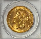 1857-s  20 Liberty Gold Pcgs Ms64 Ss Central America Shipwreck Double Eagle Nice