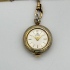 Vintage Bucherer Pendant Necklace Watch Swiss Mechanical  Floral Back W  Chain