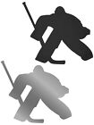 A r Hockey Goalie Silhouettes Magnet   Decal  2 In 1 Bumper Sticker Chrome Black